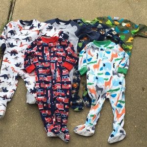 Bundle of 6 Baby Boy Fleece Sleepers